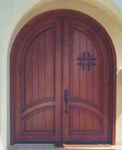 exterior wood door