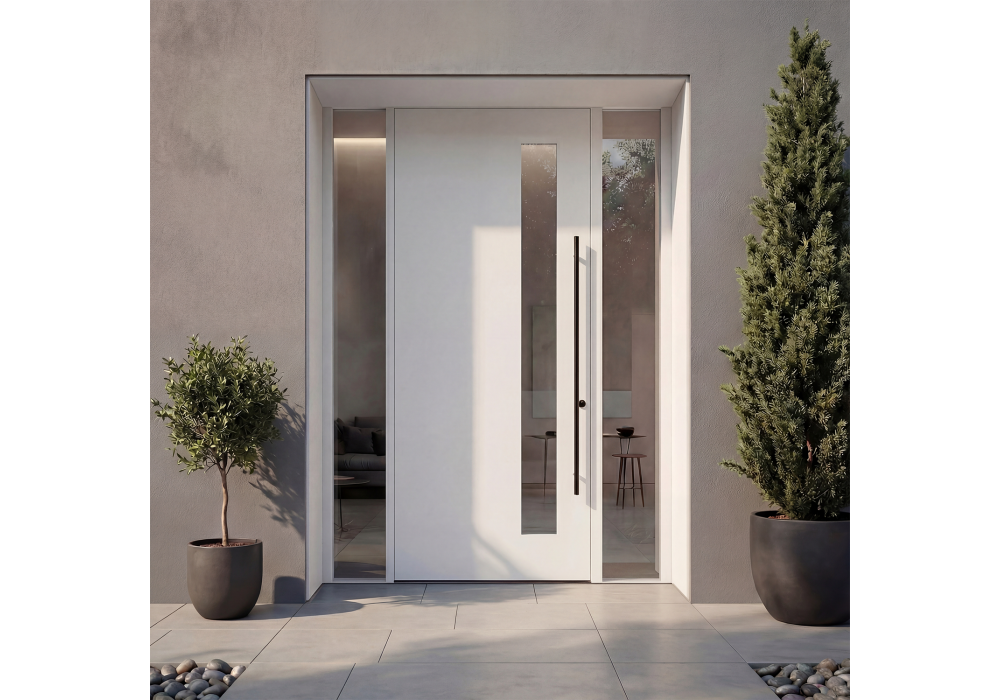 OSLO Fiberglass Exterior Door – Narrow Slim Vertical Lite Flush Glazed ...