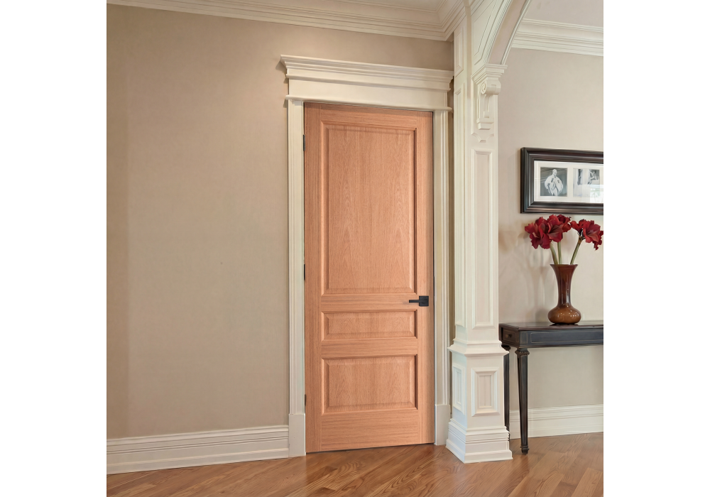 Mahogany 3 Panel Square Top Door (1-3/4