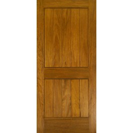 MAHOGANY 2 PANEL SQUARE TOP V-GROOVE DOOR