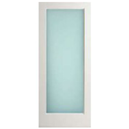WP1LLAMI - WHITE PRIMED  1-LITE WITH DUAL WHITE LAMINATED (OBSCURE) GLASS INTERIOR DOOR (SQUARE STICKING) (1-3/4")