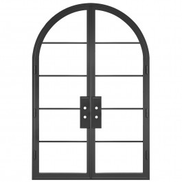 Ozark - Double Arched Steel Metal 5-Lite French Door with Low-E Glass Exterior Grade