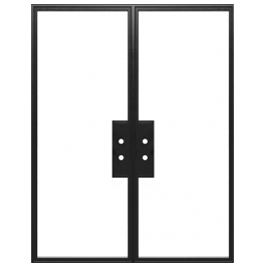 Aco -Double - Steel Metal Exterior Grade 1-Lite Double French Door with Clear Low-E Glass