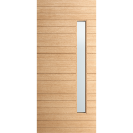 Albany – Multi Horizontal Plank Exterior White Oak Door with Vertical Lite (1-3/4”)