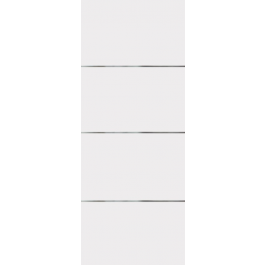 BENTLEY -  WHITE PRIMED FLUSH INTERIOR DOOR WITH 1/2" HORIZONTAL 3 ALUMINUM STRIPS (1-3/4")