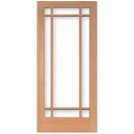 BRAZILIAN MAHOGANY 9 LITE DUAL GLASS EXTERIOR FRENCH DOOR (1-3/4") 