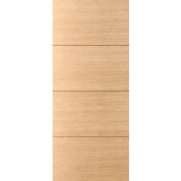 Brentwood- Interior White Oak Flush Door- 3 Horizontal Grooves and Horizontal Grain (Engineered) (1-3/4")