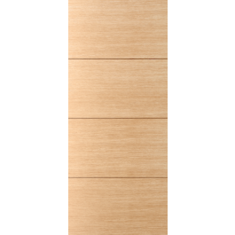Brentwood20- Interior White Oak Flush 20 Minute Fire Rated Door- 3 Horizontal Grooves and Horizontal Grain (Engineered) (1-3/4")