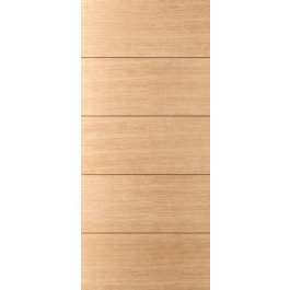 Chelsea:  Exterior White Oak Flush Door with Horizontal Grooves and Horizontal Grain (1-3/4”)