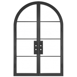 Zolo - Double Arched Steel Metal 4-Lite French Door with Low-E Glass Exterior Grade