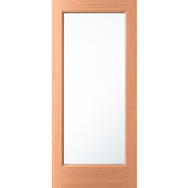 IMPFD1L Mahogany Hurricane Impact Resistant Rated 1-Lite Dual Tempered Clear Glass (1-3/4)