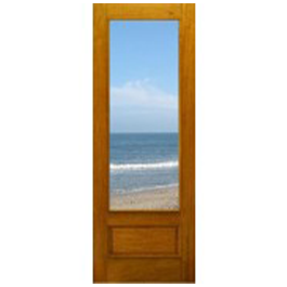 FD1LPB - Mahogany 1-Lite Exterior French Door Panel Bottom Dual Clear Tempered Glass (8-0ft) (1-3/4")