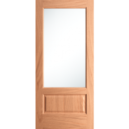 FD1LPB - Mahogany 1-Lite Exterior French Door Panel Bottom w/ Low-E Clear Glass (8-0ft) (1-3/4")