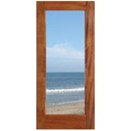 IMPFD1L Mahogany Hurricane Impact Resistant Rated 1-Lite Dual Tempered Clear Glass (1-3/4)