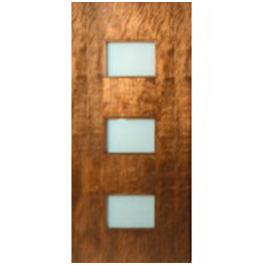 LUX - 3 Rectangle Lite Exterior Door With Laminate Glass 