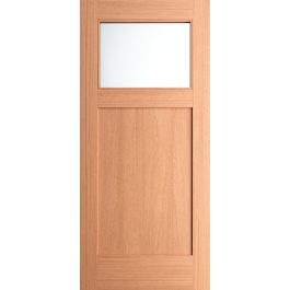 Ritz - Craftsman Mahogany Exterior Door 1-Lite Low-E Clear with 1 Panel Bottom (1-3/4")