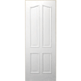 S4 - 4 PANEL WHITE PRIMED WITH RECESSED MOULDING INTERIOR DOOR (1-3/4")