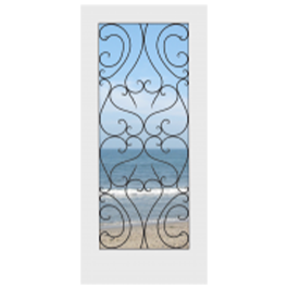 Topa-Spain Fiberglass Door Exterior Grade 1-Lite Full View Flush Glazed French Door with Low-E Glass (Paintable)