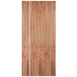 Walnut Standard Duty Flush Doors with 1 Modern 1/2" Aluminum  Strips Inlaid (Hinge Side) (1-3/4"")
