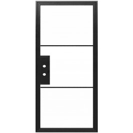 Plada - Steel Metal Exterior Grade 3-Lite French Door with Low-E Glass