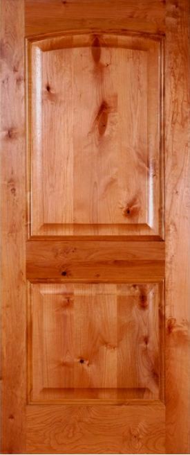 Knotty Alder 2 Panel Arched Door | ETO Doors