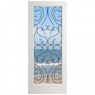 EXWP1LSpain - 1 Lite White Primed Square Sticking Door- Spain Full Lite (1-3/4")