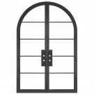 Ozark - Double Arched Steel Metal 5-Lite French Door with Low-E Glass Exterior Grade