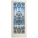 EXWP1LSavannah - 1 Lite White Primed Square Sticking Door- Savannah (1-3/4")