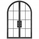 Troy - Double Arched Steel Metal 8-Lite French Door with Low-E Glass Exterior Grade