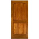 EXMA240 Mahogany Hurricane Impact Resistant Rated 2-Panel Arch V-Groove (1-3/4" )