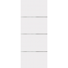 BENTLEY -  WHITE PRIMED FLUSH INTERIOR DOOR WITH 1/2" HORIZONTAL 3 ALUMINUM STRIPS (1-3/4")