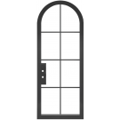 Bowie:  Single Arched Steel Metal 8-Lite French Door with Low-E Glass Exterior Grade