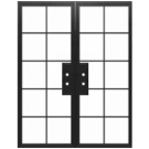 Kotet -Double - Steel Metal Exterior Grade 10-Lite Double French Door with Clear Low-E Glass