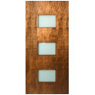 LUX - 3 Rectangle Lite Exterior Door With Laminate Glass 