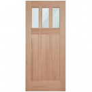 Rancho - Craftsman Mahogany Exterior Door 3-Lite Clear with 3 Panel Bottom (1-3/4")