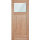 Ritz - Craftsman Mahogany Exterior Door 1-Lite Clear with 1 Panel Bottom (1-3/4")