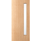 Rome –Exterior Flush White Oak Door with Single Vertical Lite (1-3/4”)
