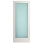 WP1LLAMI - WHITE PRIMED  1-LITE WITH DUAL WHITE LAMINATED (OBSCURE) GLASS INTERIOR DOOR (SQUARE STICKING) (1-3/4")