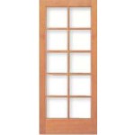 7010 - Vertical Grain Douglas Fir French Door 10-Lite/5 High with Clear Dual Glazed glass (1-3/4")