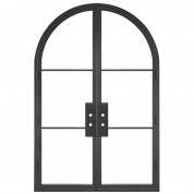 Mobile - Double Arched Steel Metal 3-Lite French Door with Low-E Glass Exterior Grade