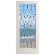 EXWP1LSpain - 1 Lite White Primed Square Sticking Door- Spain Full Lite (1-3/4")