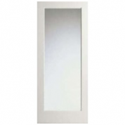 WP1LMIRROR - 1 Lite White Primed Interior Square Sticking- 2 Side Mirror Glass Door (1-3/4")