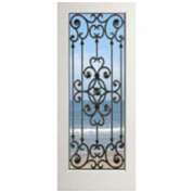 EXWP1LSavannah - 1 Lite White Primed Square Sticking Door- Savannah (1-3/4")