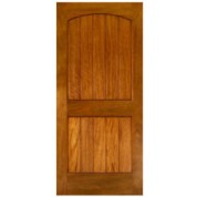 EXMA240 Mahogany Hurricane Impact Resistant Rated 2-Panel Arch V-Groove (1-3/4" )