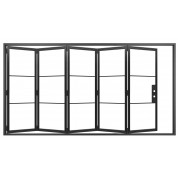 Abrir: Steel Metal Folding Patio French Door with Low-E Glass Exterior Grade...