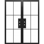 Acero -Double - Steel Metal Exterior Grade 6-Lite Double French Door with Clear Low-E Glass