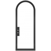 Athens: Single Arched Steel Metal 1-Lite French Door with Low-E Glass Exterior Grade
