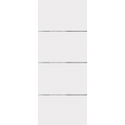 BENTLEY -  WHITE PRIMED FLUSH INTERIOR DOOR WITH 1/2" HORIZONTAL 3 ALUMINUM STRIPS (1-3/4")