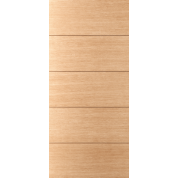 Chelsea:  Exterior White Oak Flush Door with Horizontal Grooves and Horizontal Grain (1-3/4”)