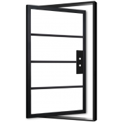 Dixon - Pivot Steel Metal Exterior Grade 4-Lite Door with Clear Low-E Glass